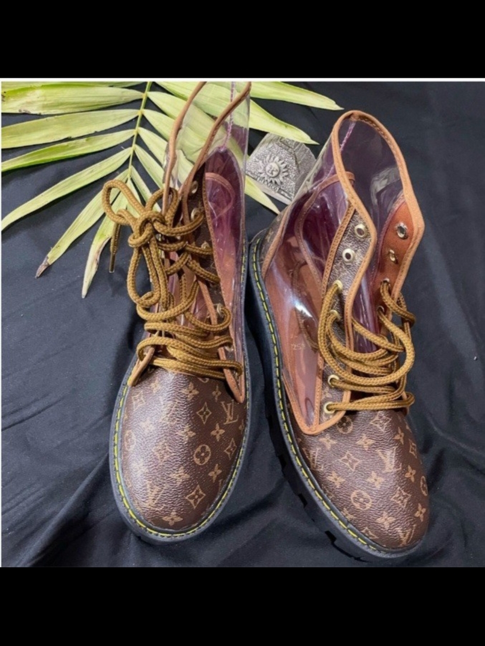 Louis Vuitton Brown Monogram Lace-Up Ankle Boots